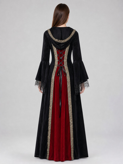 Gothic hooded costume dress for cosplay