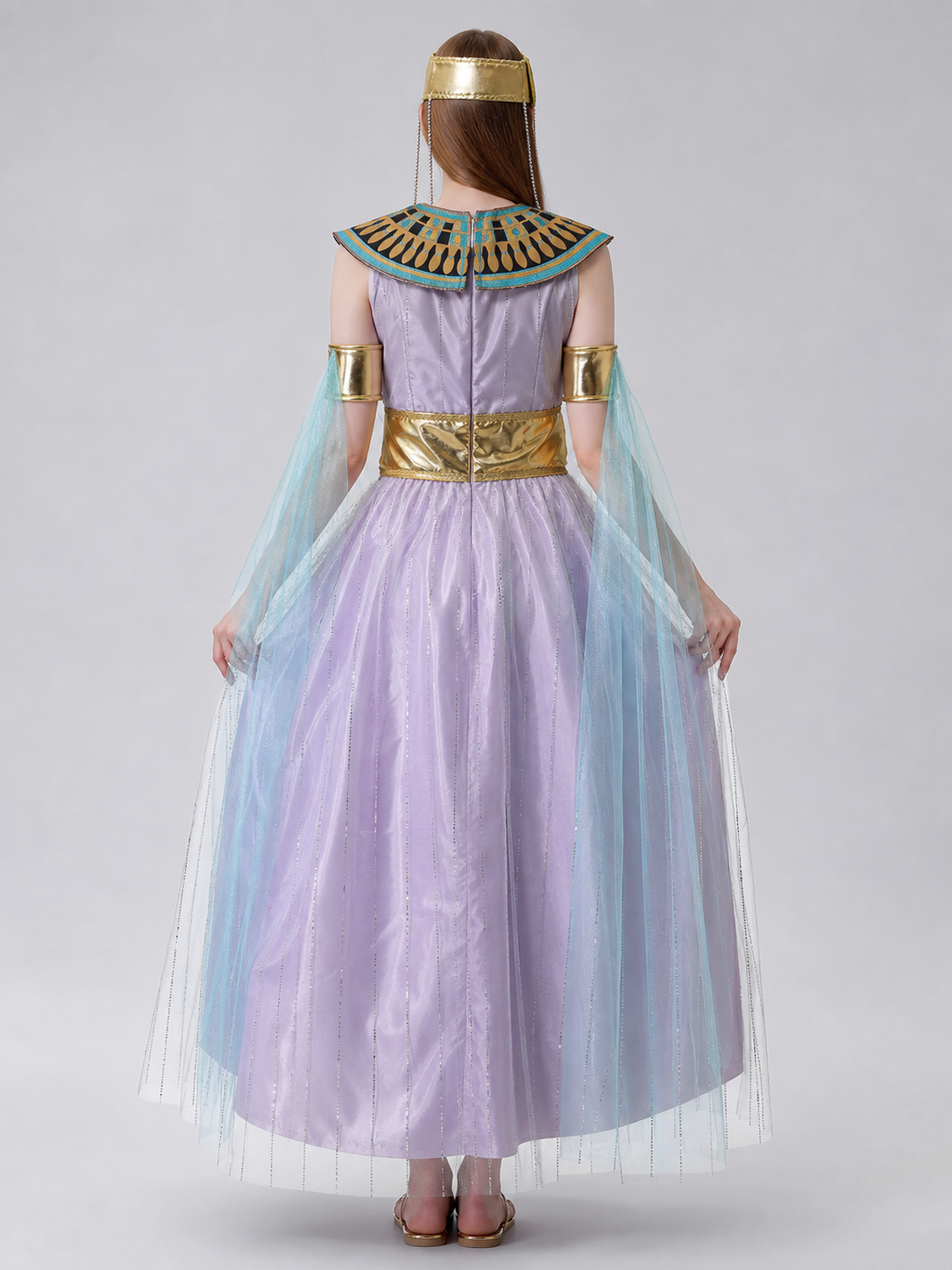 Cleopatra Costume with Long Dress and Egyptian Decorations
