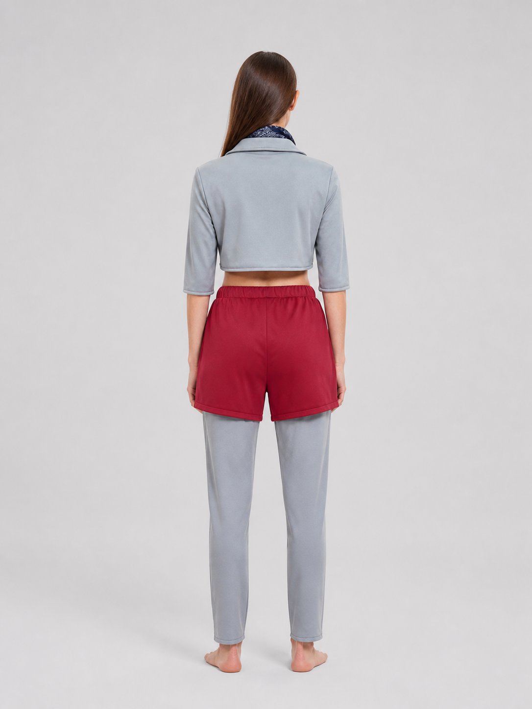 Eleven Cosplay Costume: Jacket, Pants, Shorts, and Scarf back view