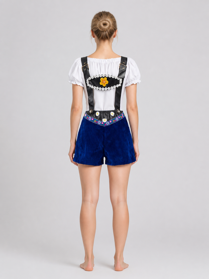 Beer Festival Costume: White Blouse and Shorts back view