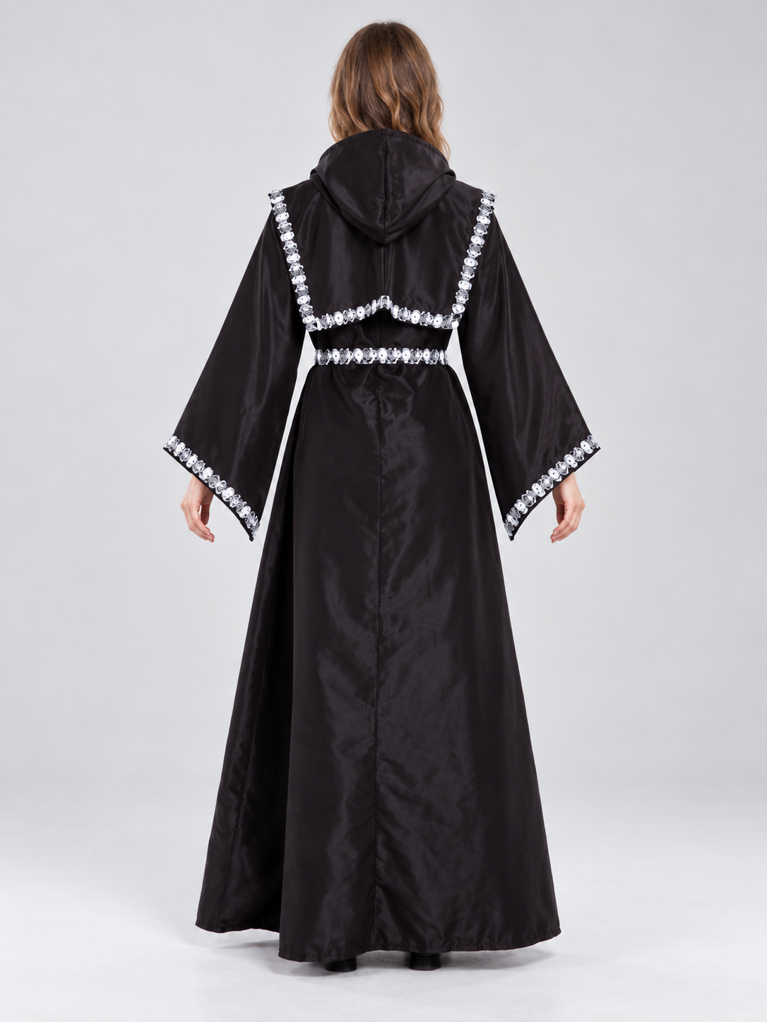 Black Hooded Halloween Costume with Belt
