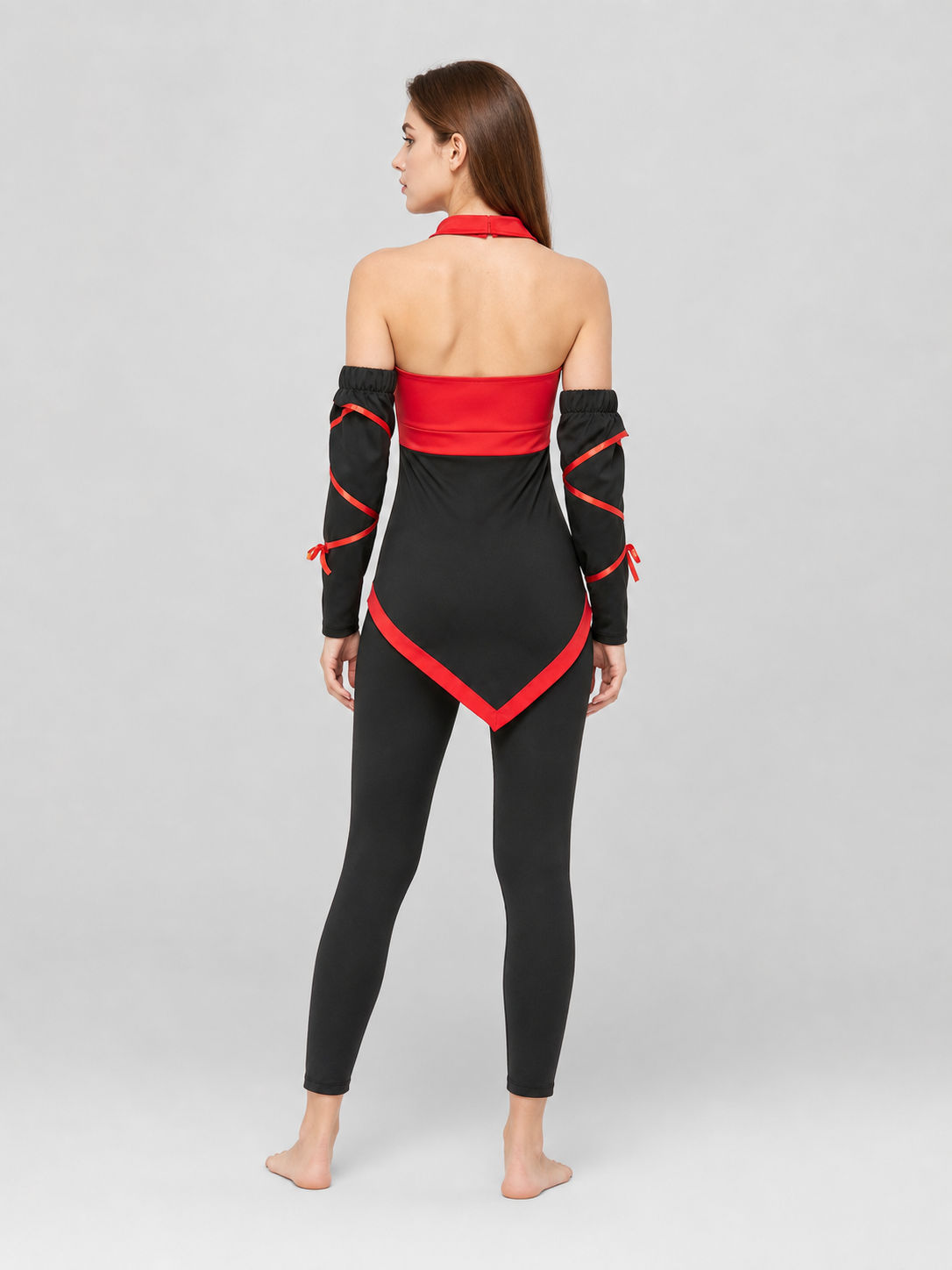 Naruto Ninja Costume, Black and Red Jumpsuit back view