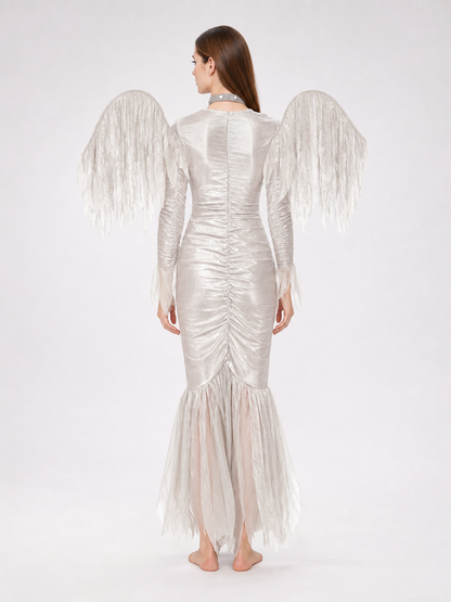Angel Stage Costume with Wings and Dress back view