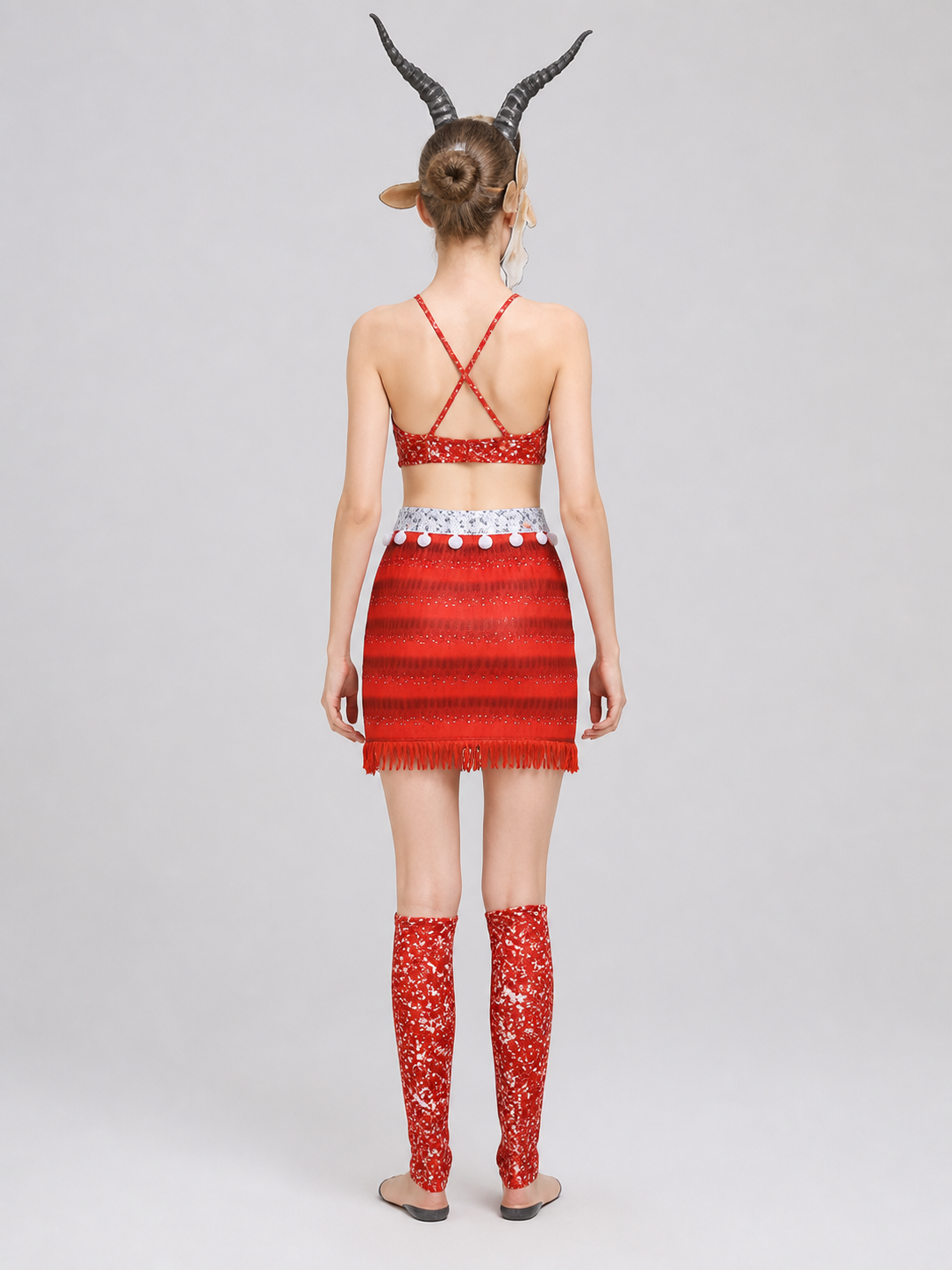Cosplay Costume with Mask, Top, and Skirt back view
