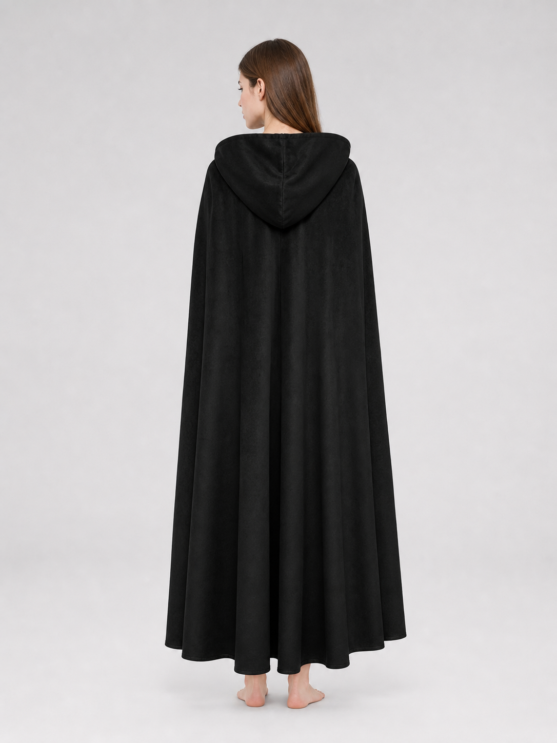 Burgundy Long Carnival Cloak with Hood