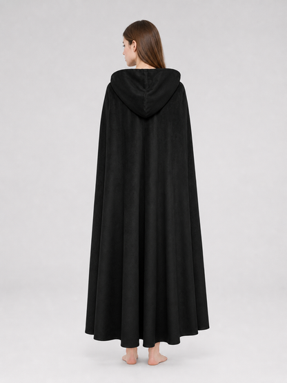 Burgundy Long Carnival Cloak with Hood