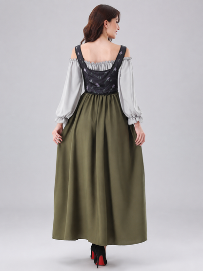 Carnival Maxi Dress with Vest and Lace-Up Detail back view