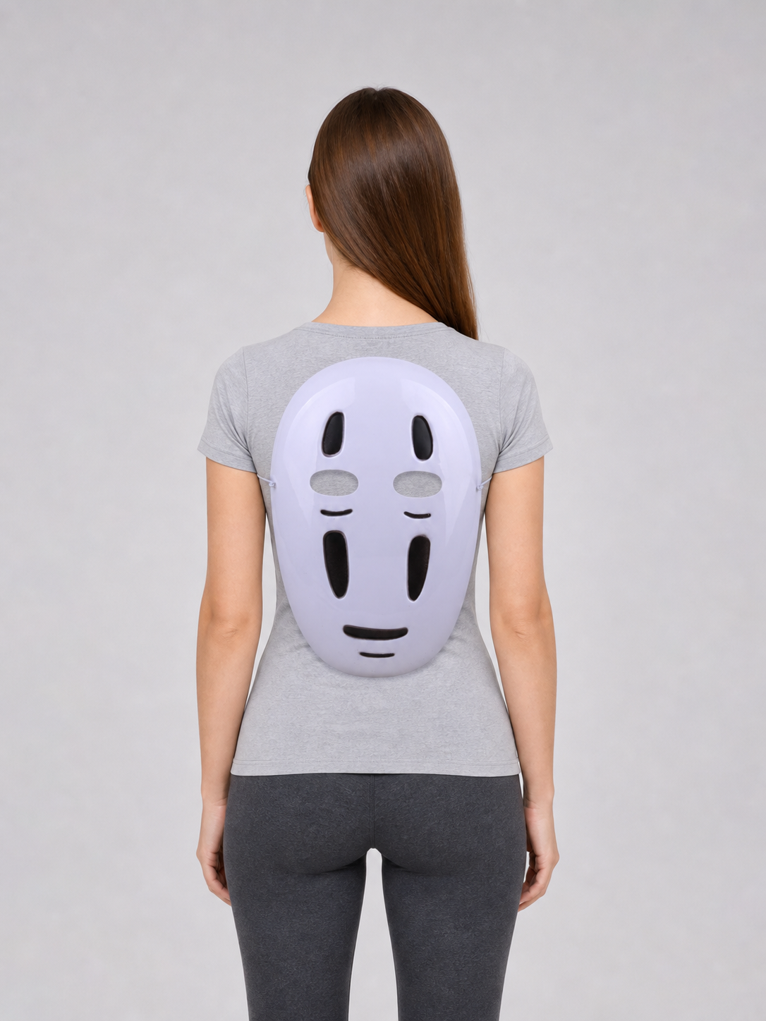White No-Face Mask for Cosplay with Cutouts
