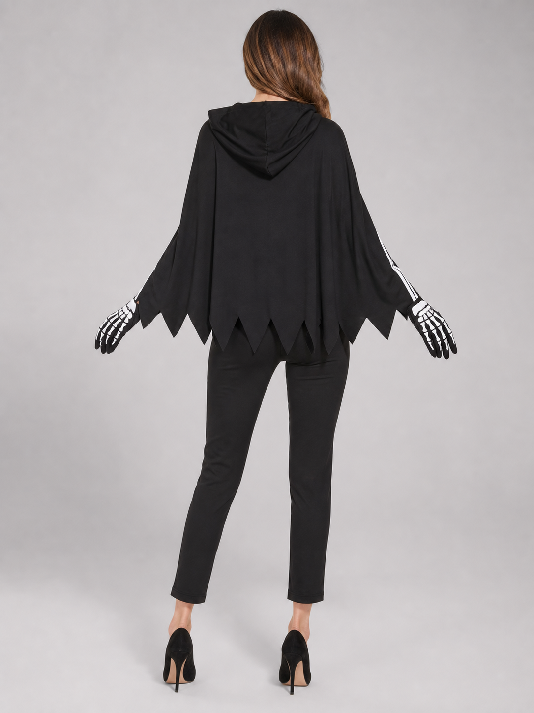 Hooded Cape with White Skeleton
