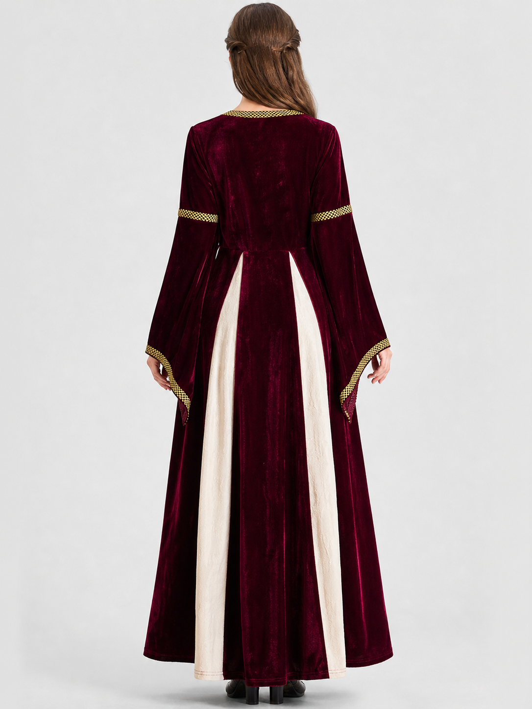 Palace-Style Cosplay Dress with Lace-Up Detail