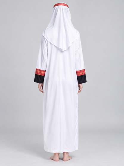 Arabian Sheikh Carnival Costume, White with Red
