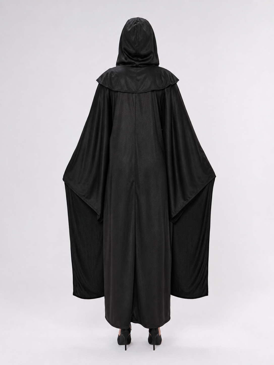 Gothic cosplay robe with hood and print