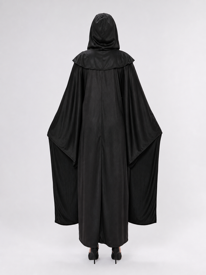 Gothic cosplay robe with hood and print
