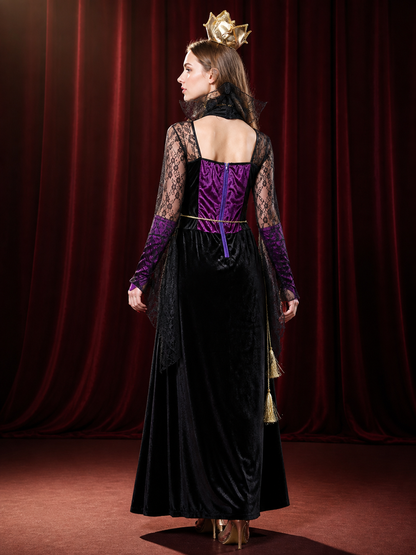 Witch Costume with Crown, Long Dress back view