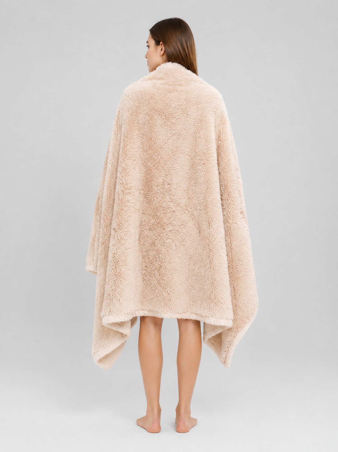 Reversible Pet Blanket, Light Beige back view