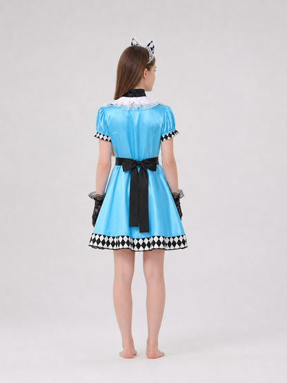 Alice in Wonderland Costume, Cosplay Dress back view