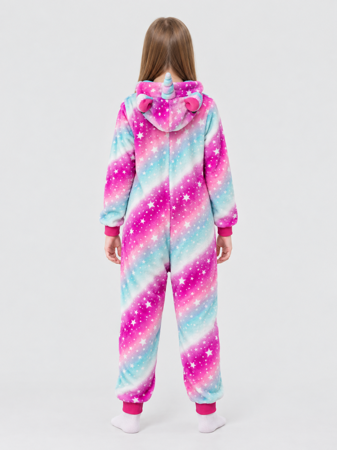 Hooded Pajama Jumpsuit with Horn and Ears