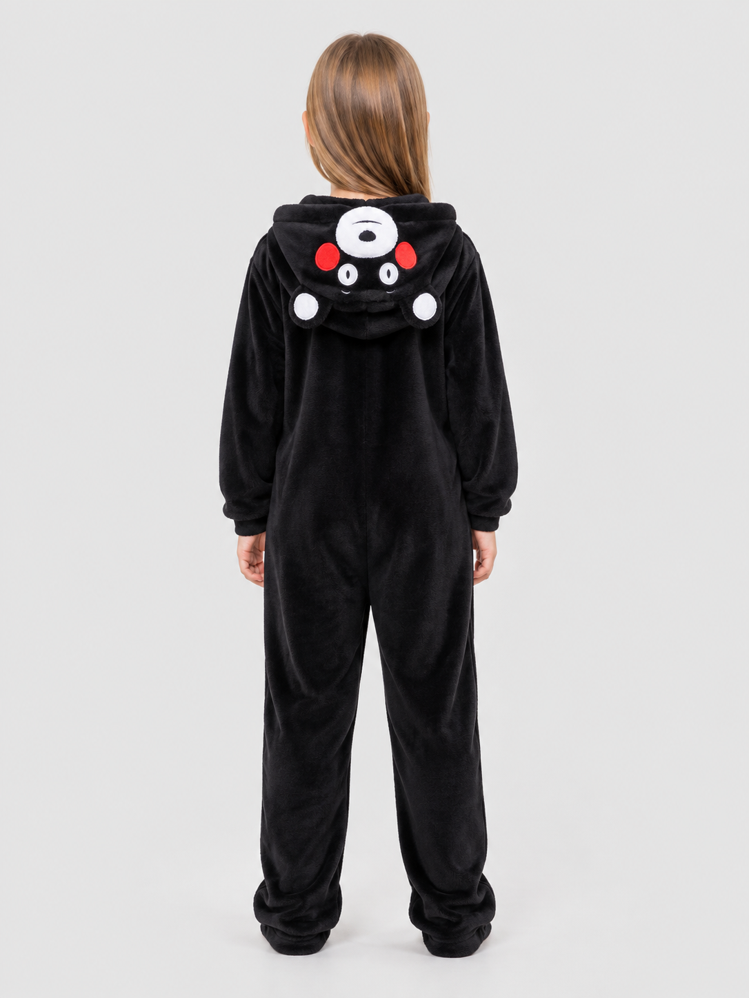 Flannel Hooded Pajama Jumpsuit with Ears