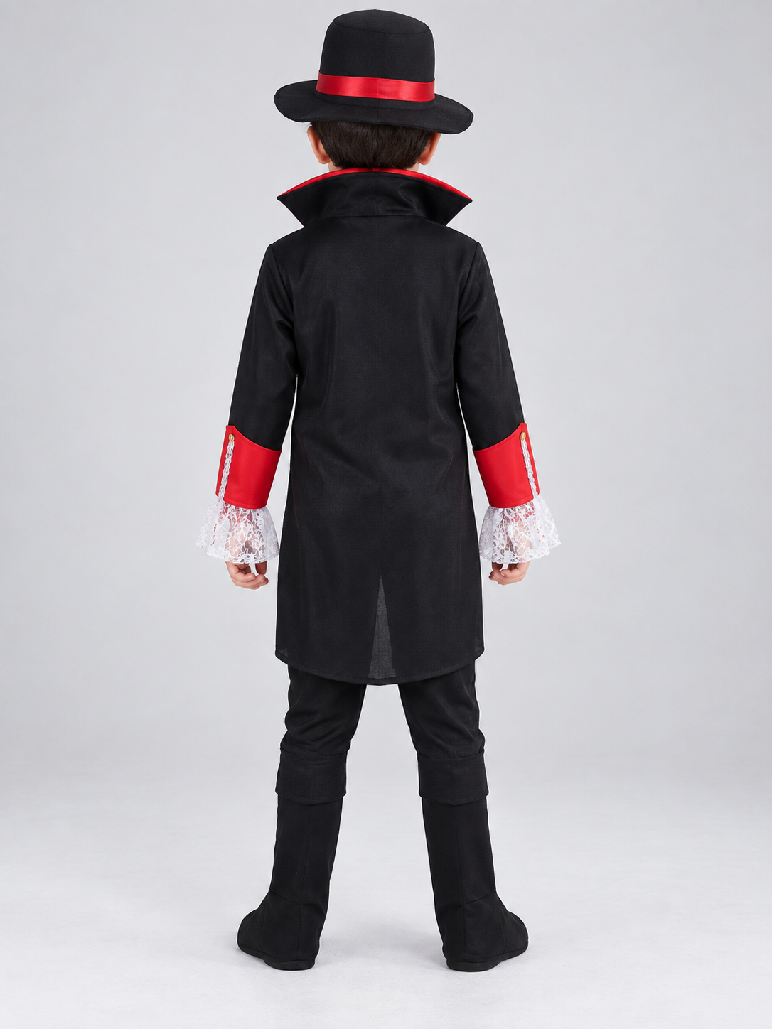 Gothic-Style Vampire Carnival Costume with Hat back view