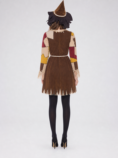Witch Costume with Pointed Hat and Fringe