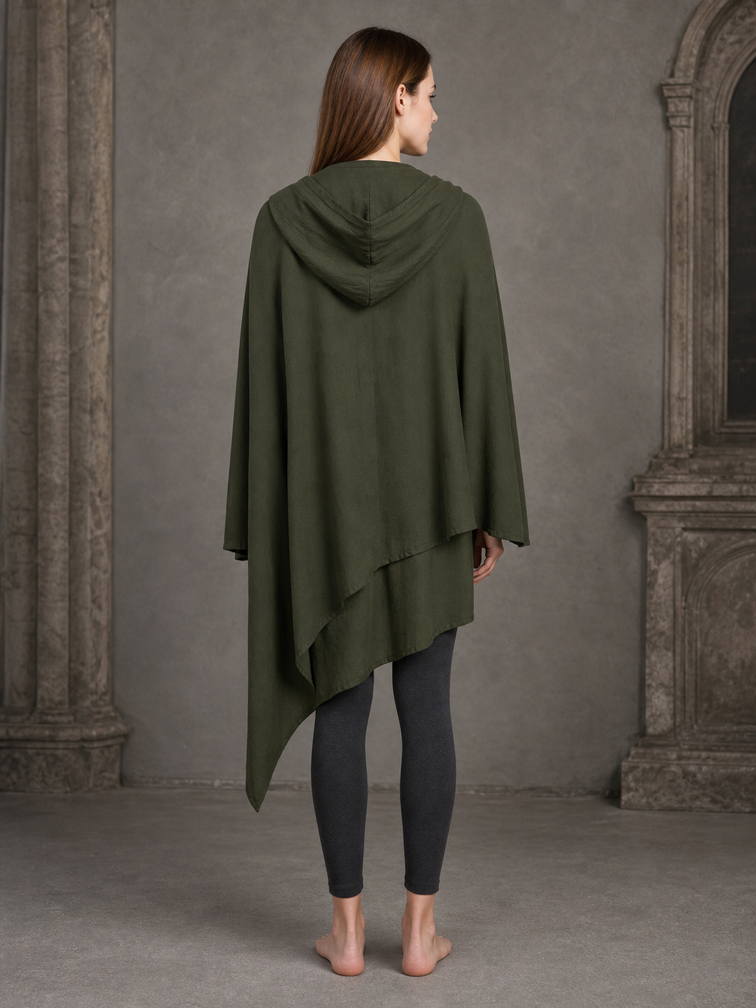 Green Carnival Hooded Cape back view 3