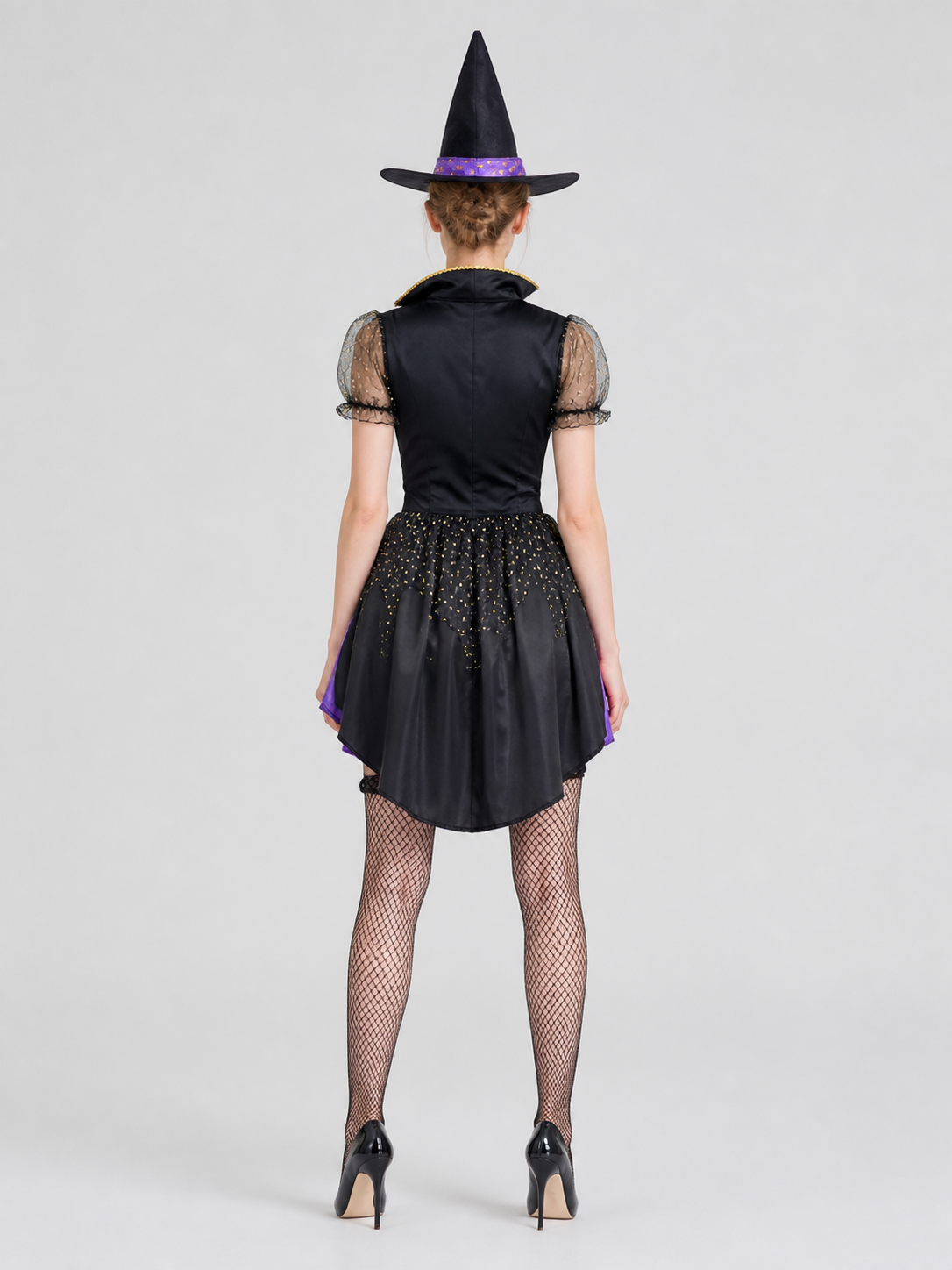 Witch Costume: Halloween Dress with Hat back view
