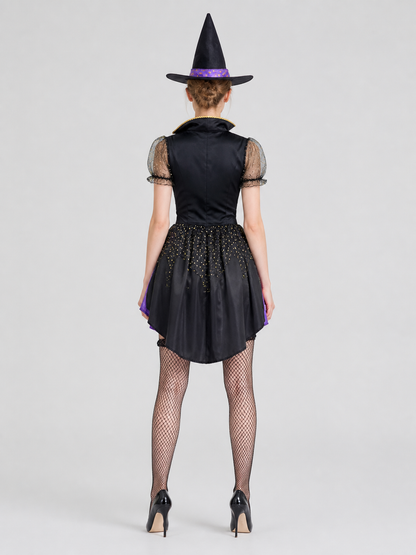 Witch Costume: Halloween Dress with Hat back view