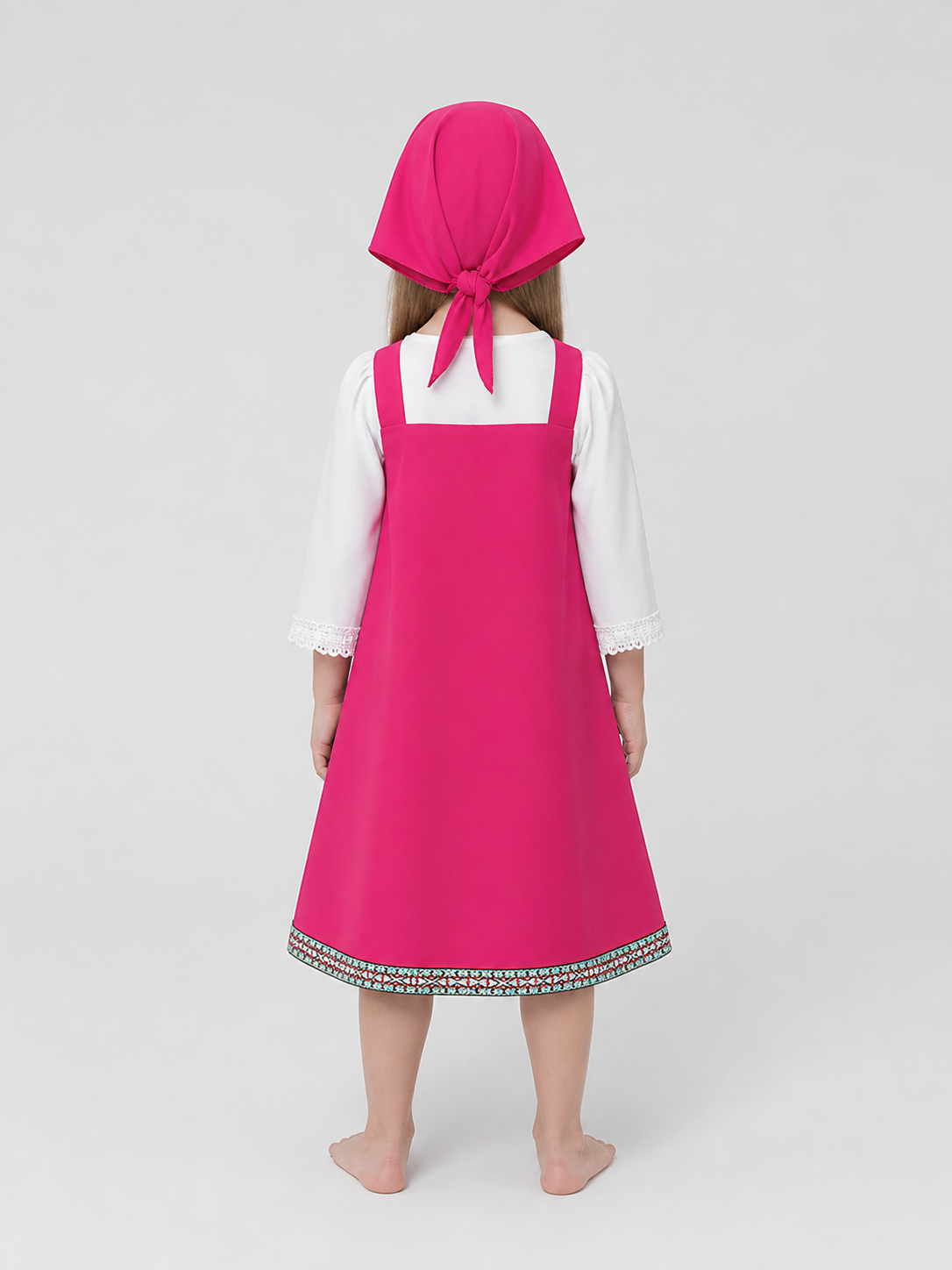 Children’s Carnival Costume Dress with Headscarf back view
