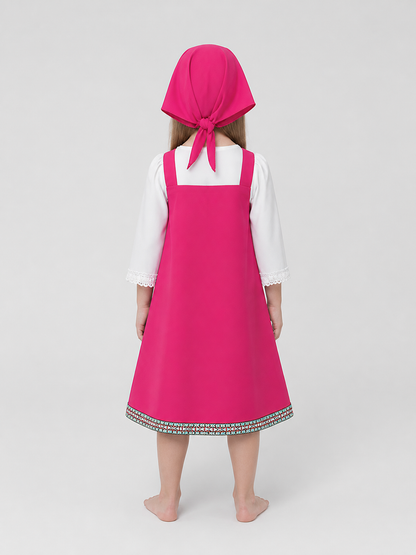 Children’s Carnival Costume Dress with Headscarf back view