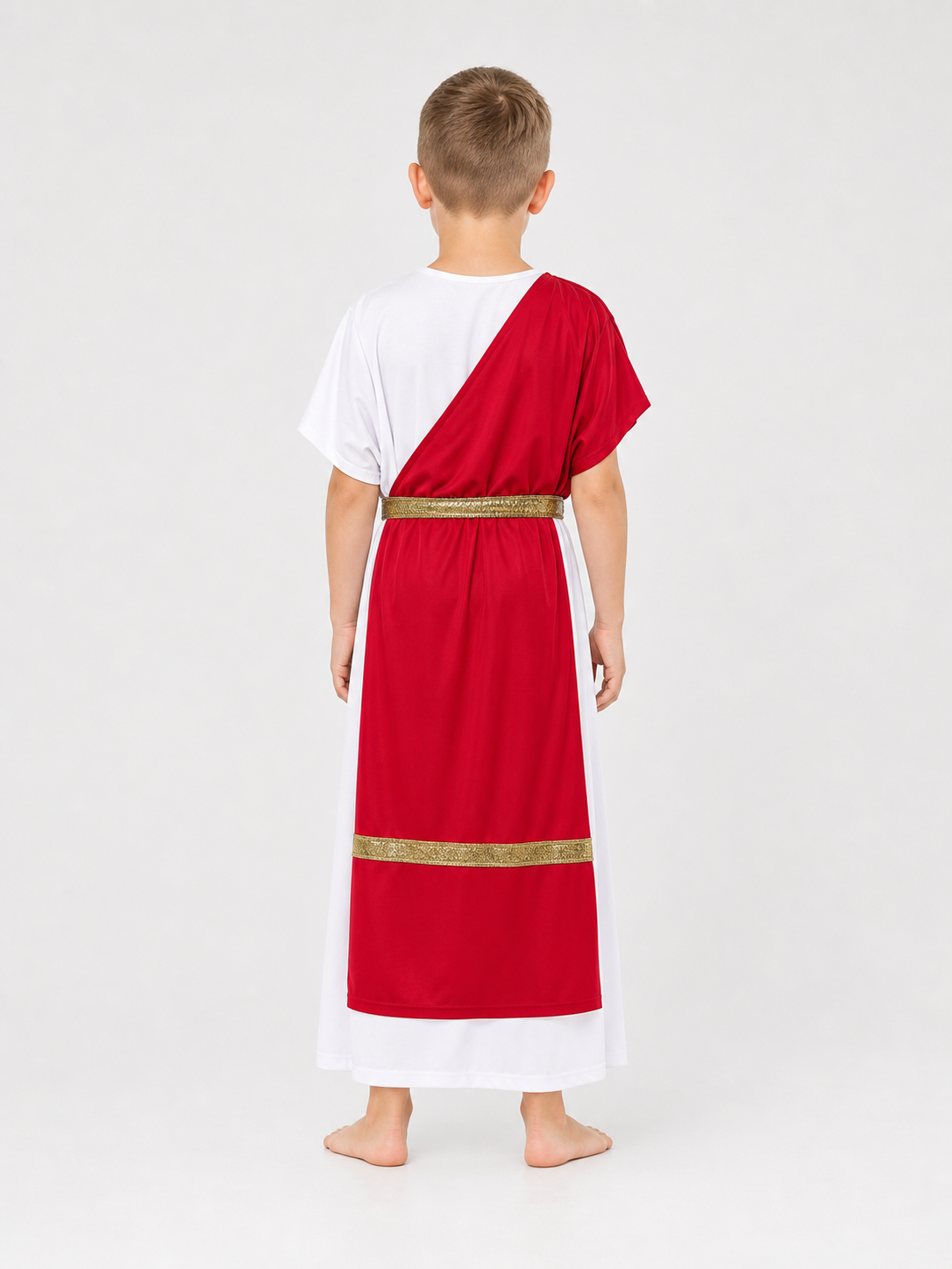 Ancient Greek Costume with Red and Gold Ribbons back view 5