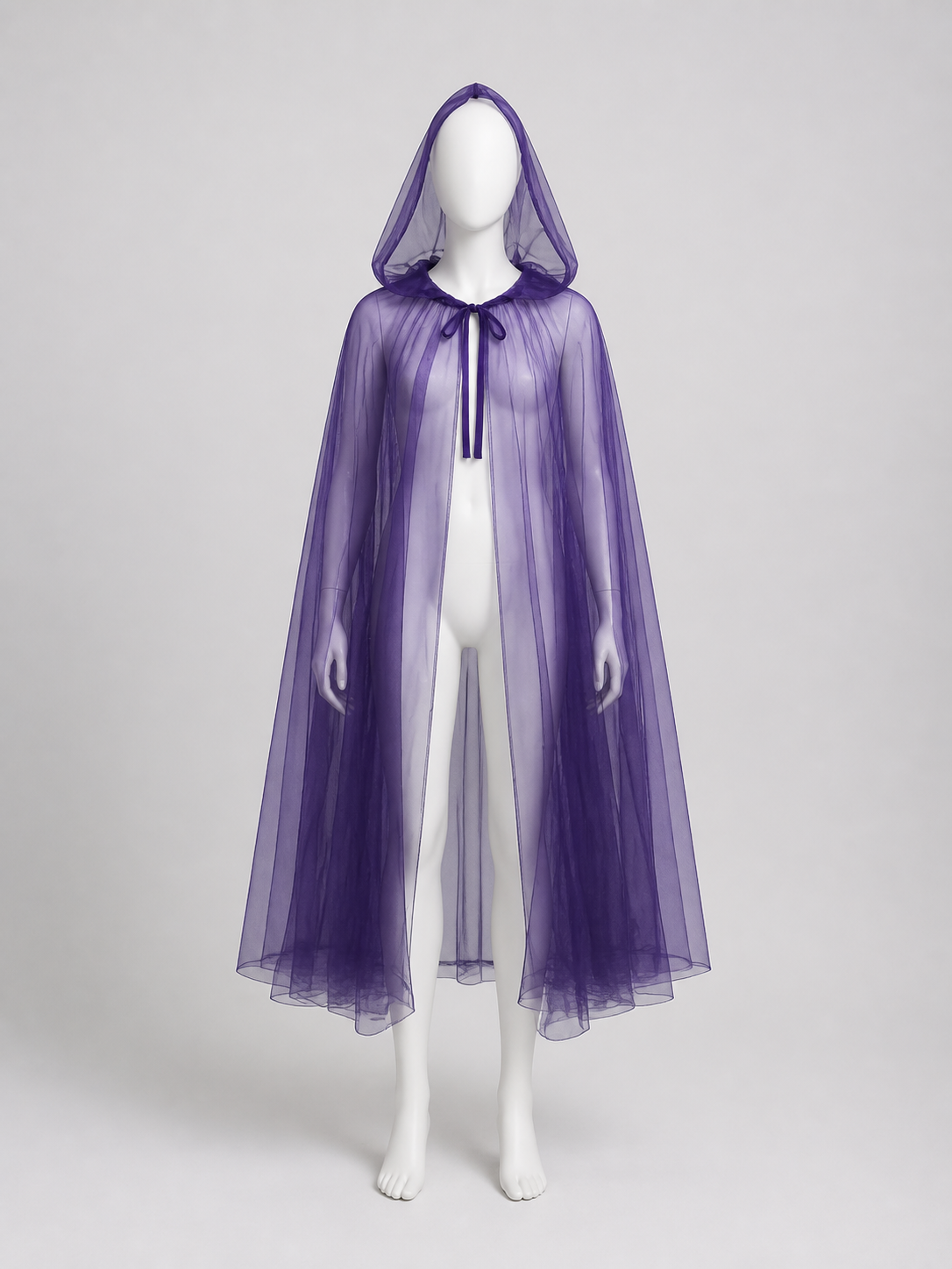 Black Mesh Hooded Death Cloak for Halloween back view