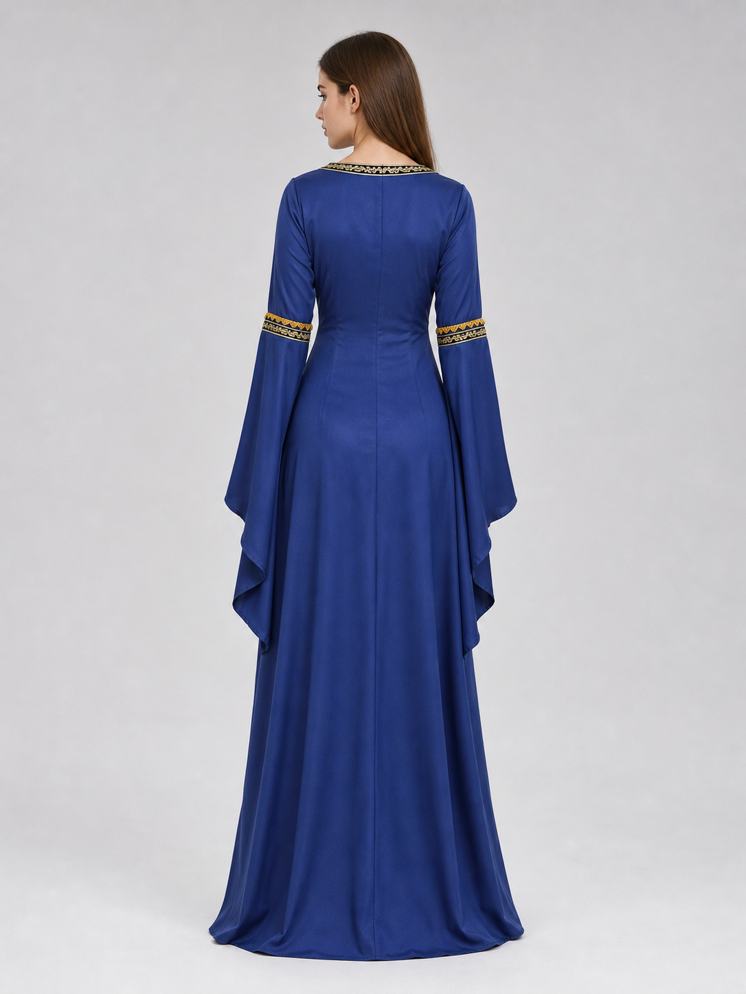 Medieval Dress with Lacing and Gold Trim