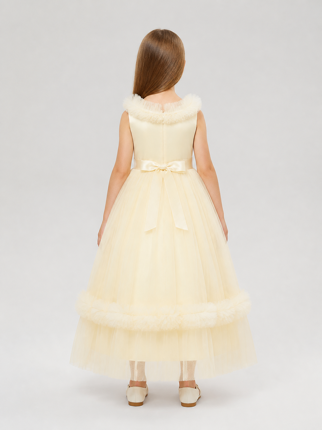 Girls' Princess Dress with Full Skirt, Champagne