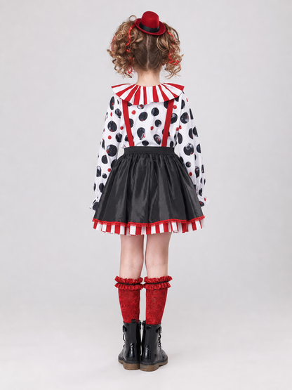 Carnival Clown Costume with Full Skirt