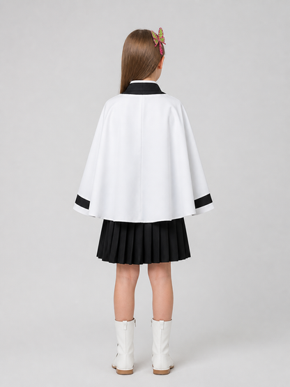 Shinobu Kocho Butterfly Cosplay Cape, Anime, with Headwear back view