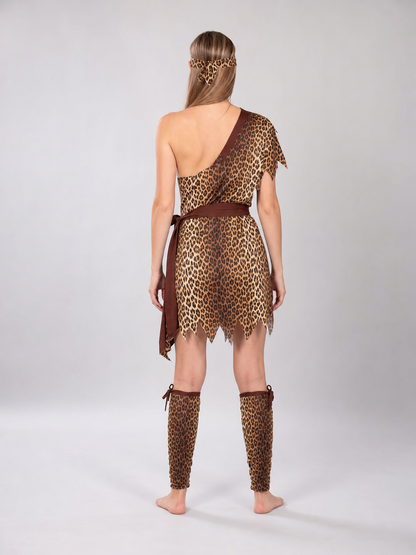 Primitive Man Costume with Leopard Print