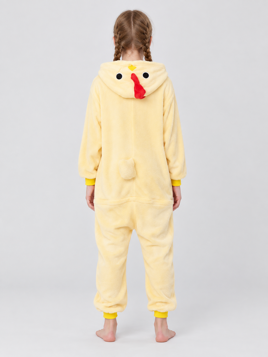 Hooded Pajama Jumpsuit with Chick Face