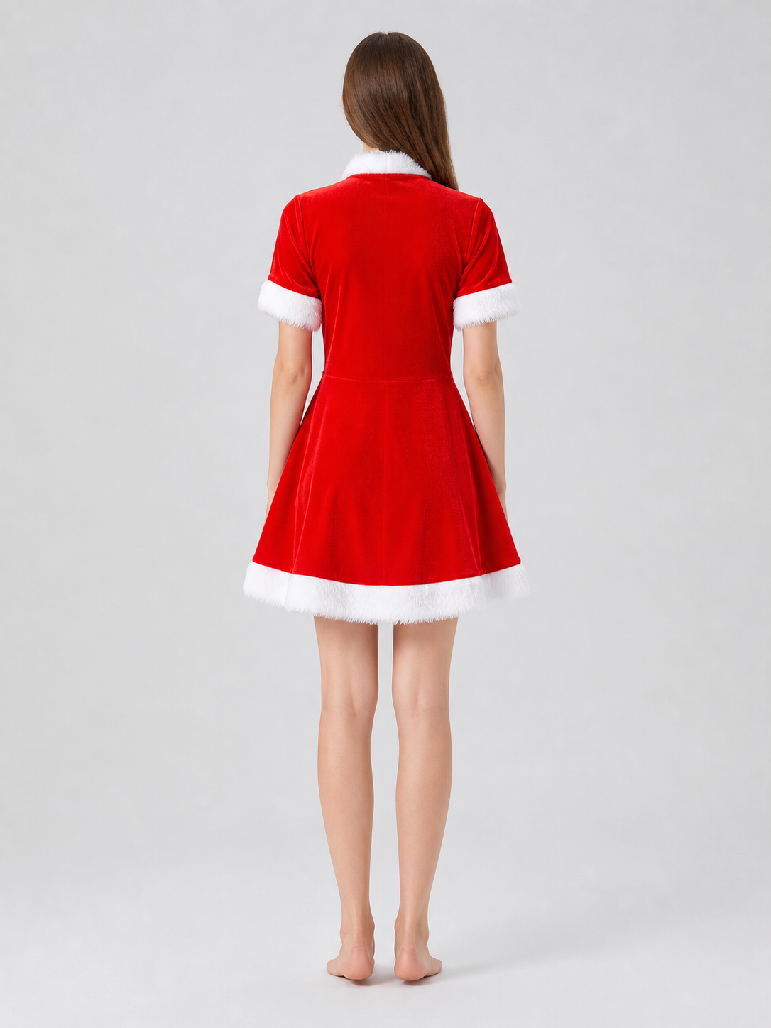 Bright festive dress in Chinese style with a cape