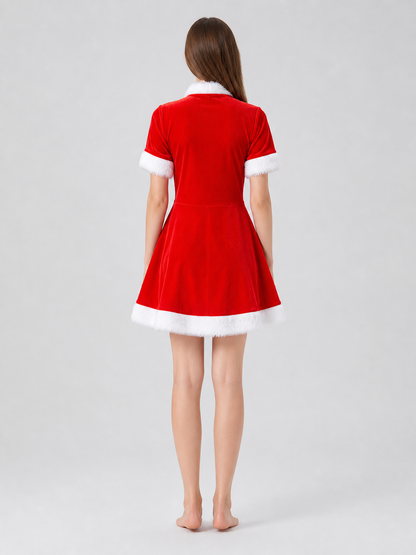 Bright festive dress in Chinese style with a cape