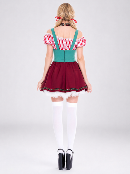 Historical Role-Play Dress with Apron and Lace