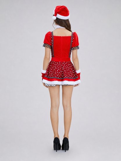 New Year's Character Costume: Red Dress with Accessories