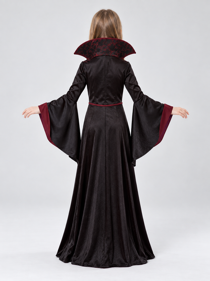 Carnival Dress with High Collar and Lacing