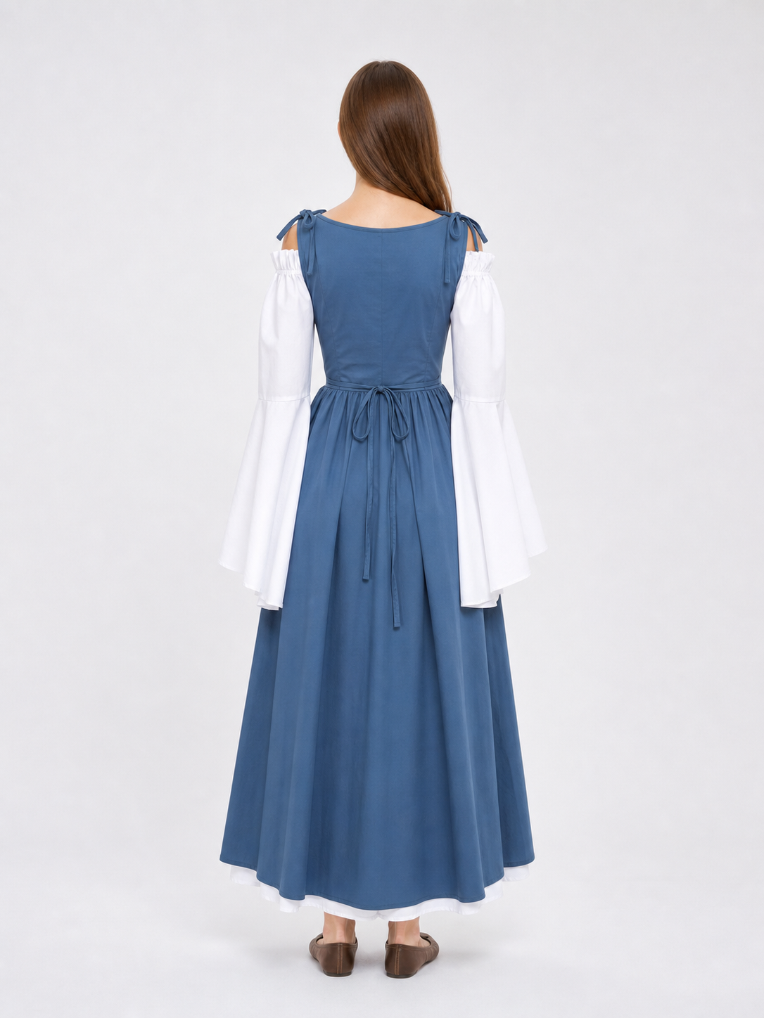 Medieval-Style Dress with a Square Neckline