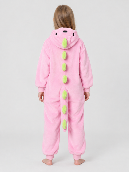 Pink Kigurumi Pajama with Animal Face Hood