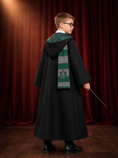 Slytherin Wizard Costume with Hood for Cosplay