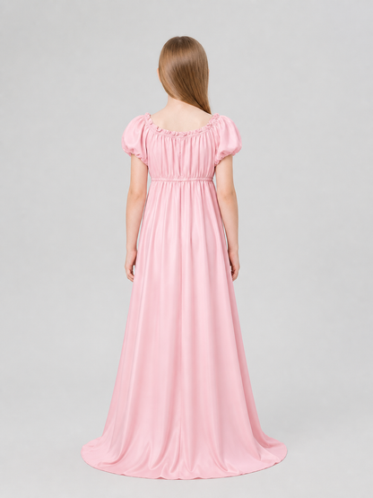 Pink Long Bridgerton Dress for Cosplay back view