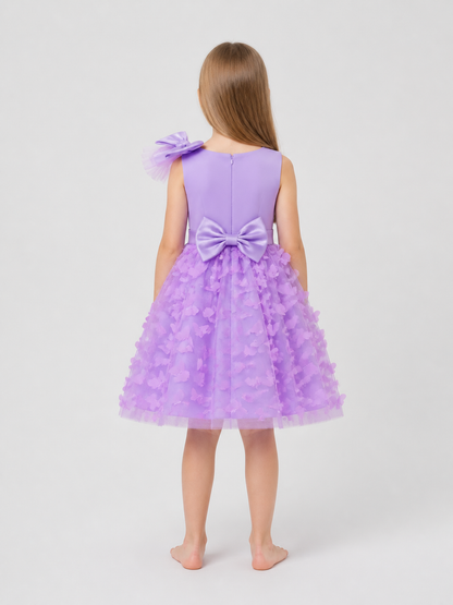 Dressy Tulle Dress with Butterflies and Bows back view