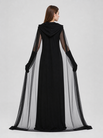 Carnival Hooded Cloak with Semi-Transparent