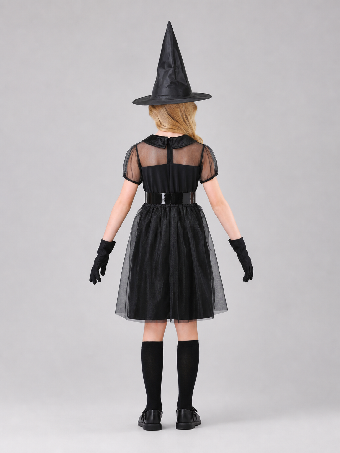 Witch Costume: Black Dress with Mesh Skirt