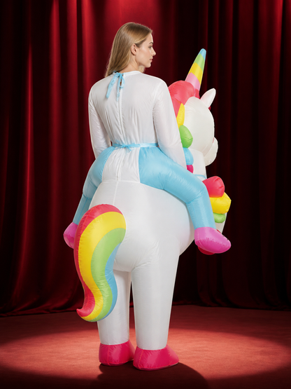 Inflatable Dinosaur Alien Shark Costume Set, Customizable Funny Halloween Outfit back view